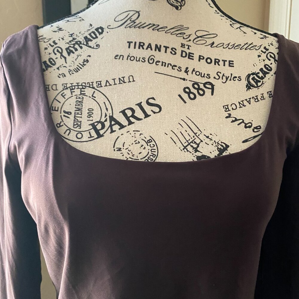 Lululemon Nulu Square Neck Long Sleeve Bodysuit Brown - Sz Large - Picture 4 of 15
